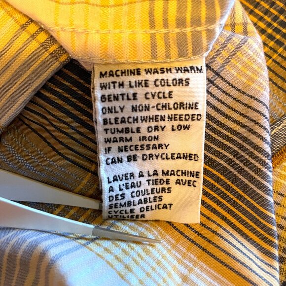 Tommy Bahama Button Up Shirt Men's LARGE 100% Cotton Blue Yellow Plaid - Picture 6 of 8